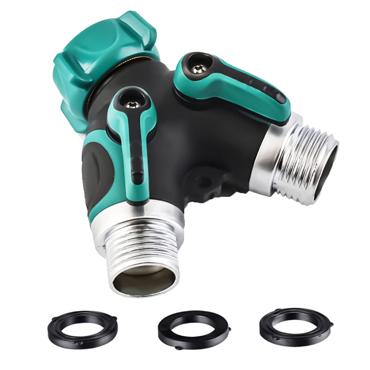 HASTHIP 2 Way Hose Splitter, Heavy Duty Garden Faucet Splitter, Hose Y Splitter with Separate Switch, Universal 3/4 HASTHIP 2 Way Hose Splitter, Heavy Duty Garden Faucet Splitter, Hose Y Splitter with Separate Switch, Universal 3/4